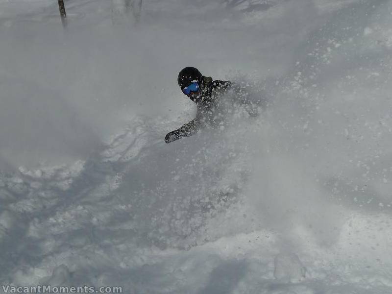 Rob using his board the best way he knows