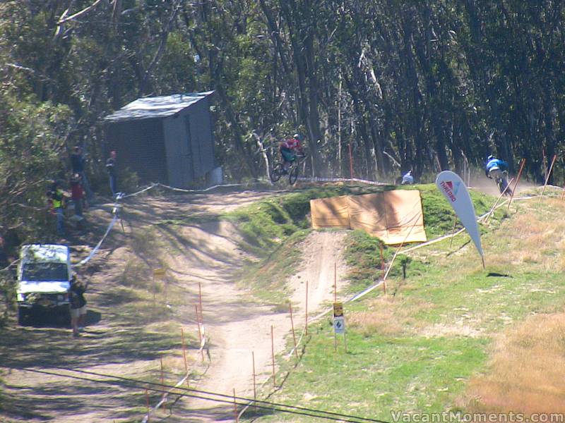 Spectators gathered all over the mountainside