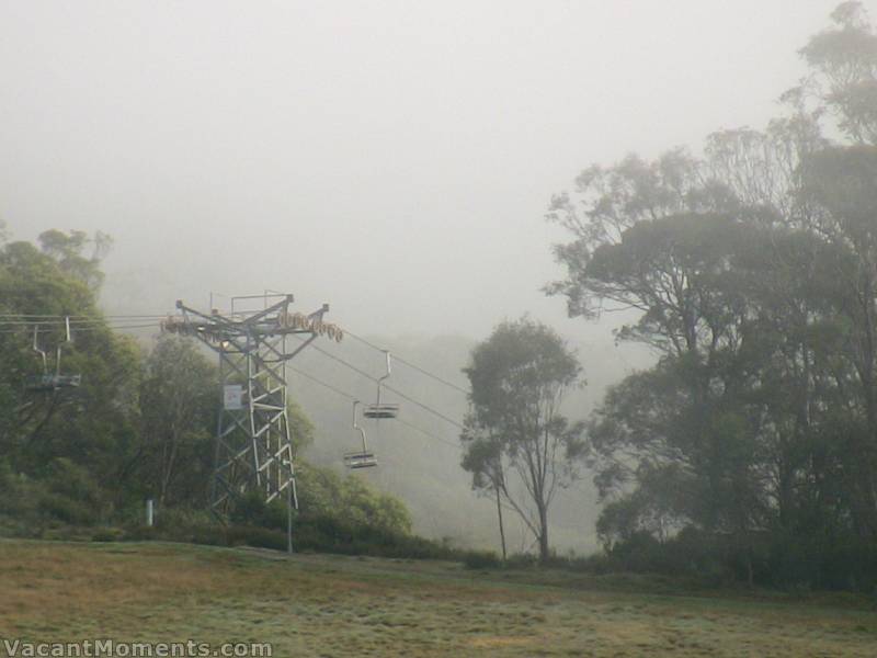 Low cloud drifted through the valley on Saturday morning