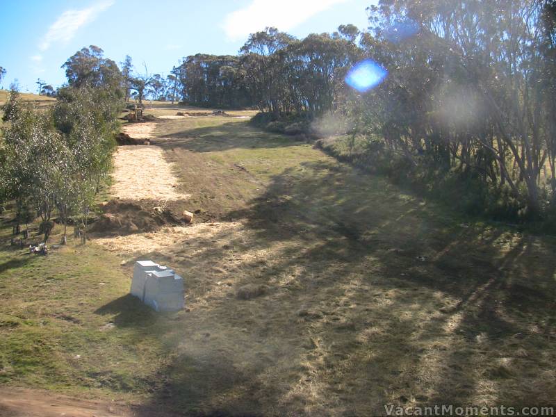 The new snowmaking going in below BunnyWalk Station - the pipes are in