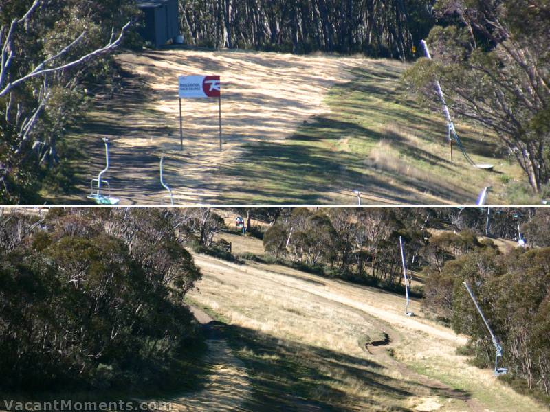 The mountain bike jump at the top of the Rossi Racecourse is gone<BR>as is the mountain bike interchange above mid station