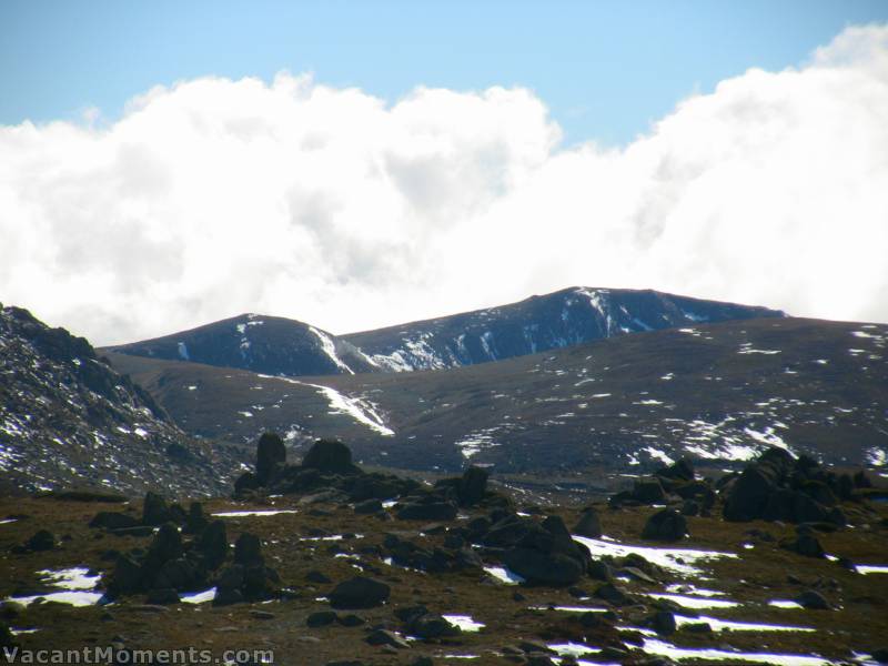 Clouds building above Club Lake Chutes