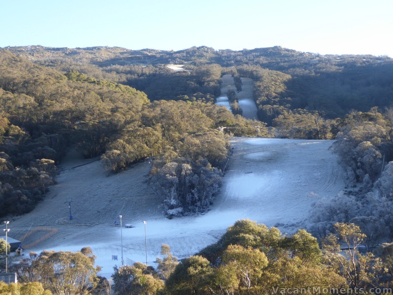 Saturday morning after a night of snow making