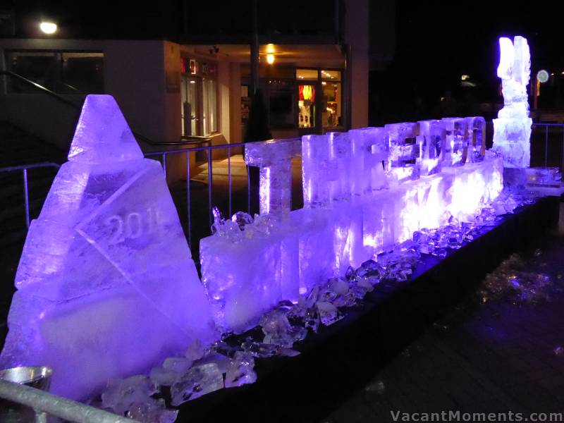 Ice carving in the Village Square