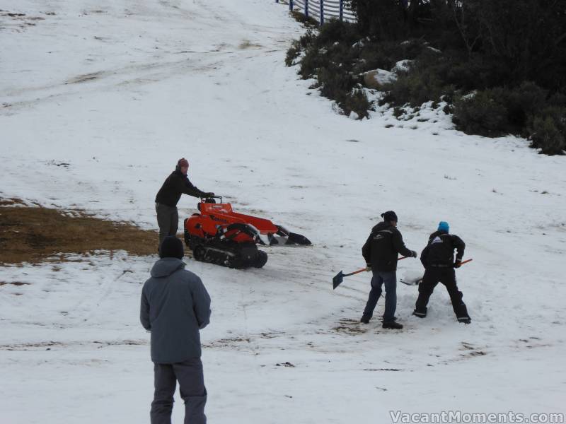 The snow makers were using every tool in the shed