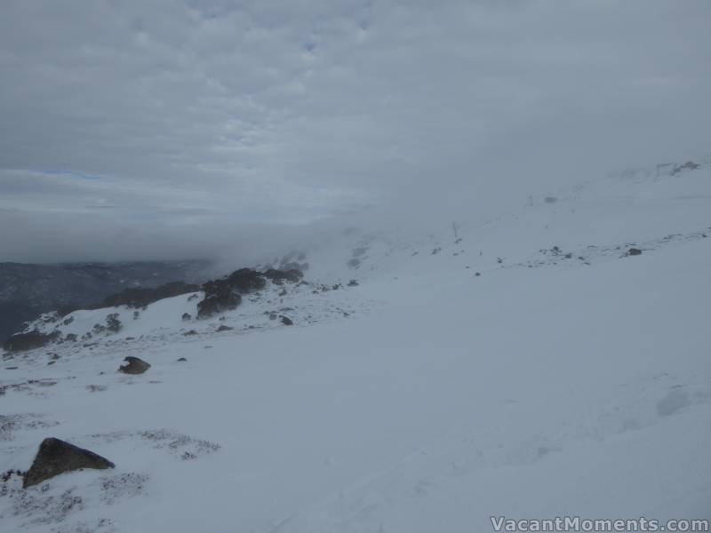 Looking back towards Central Spur as the weather turned feral