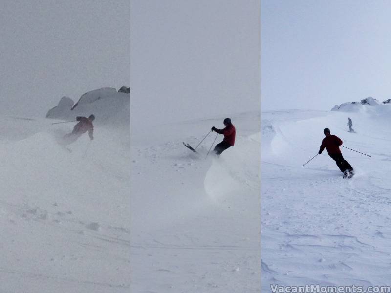 Lucky Phil took these photos of the mystery man in the natural half pipe where the wind blown was sweet 