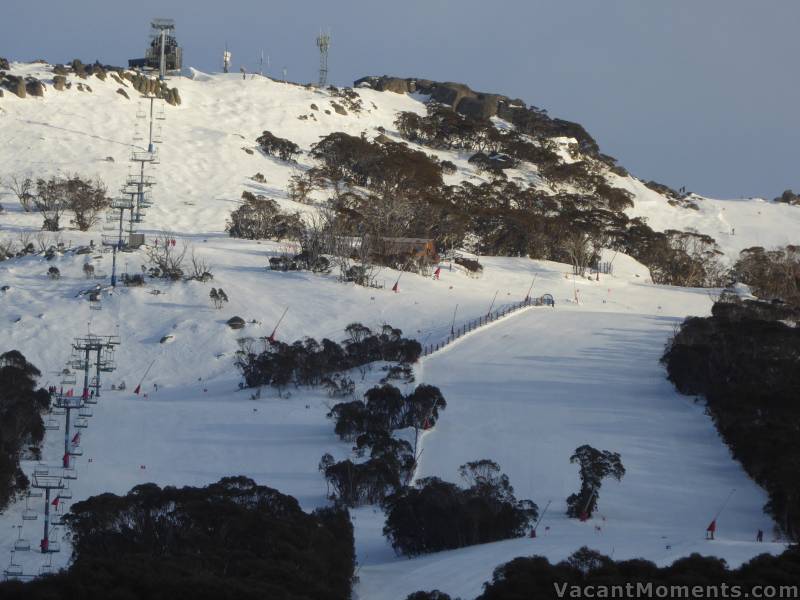 Early light on the race course for the series of Top 2 Bottom Races