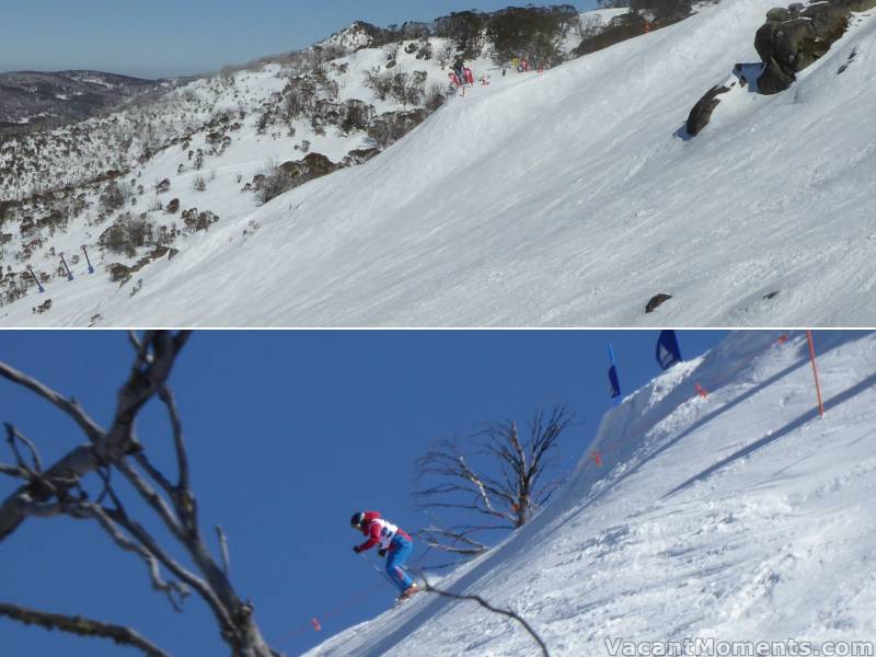 Top of the Banzai course on Friday<BR>Competitors leaped from the Bluff