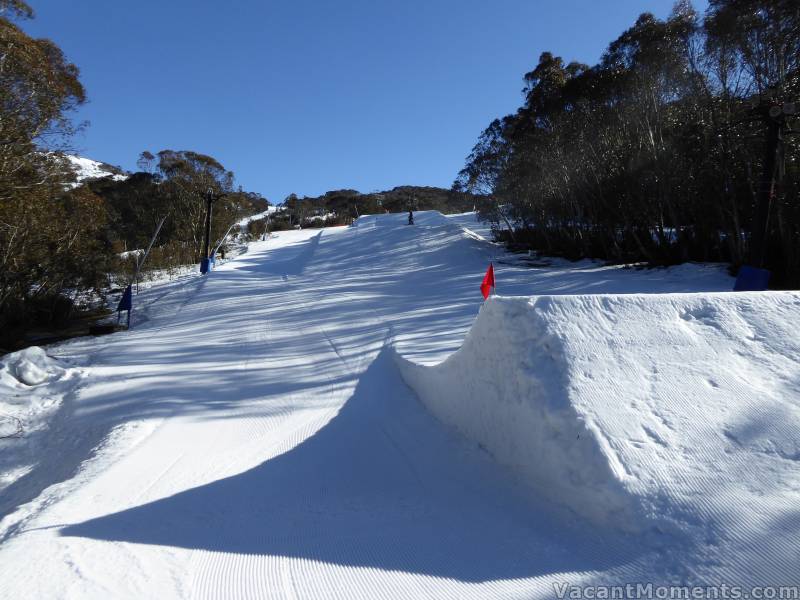 Looking back up the lower terrain park