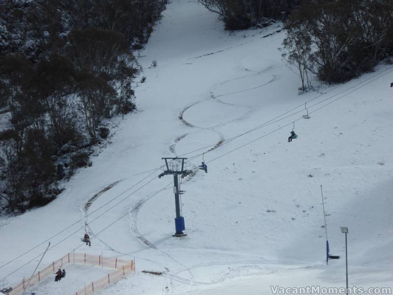 Digging deep for freshies yesterday under Merritts chair