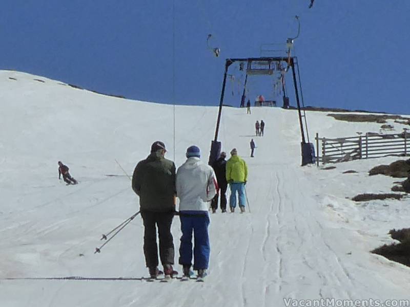 Ian, Scot, Randy & Duncan on the stunning Basin T-bar<BR>and what about the weather - superb