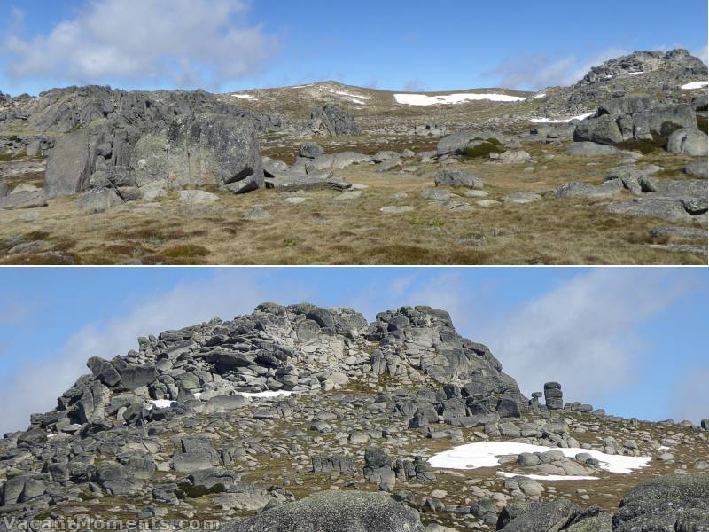 Old North Ramshead (top centre) and new North Ramshead (top right)<BR>Close up of new North Ramshead and the Totem Pole