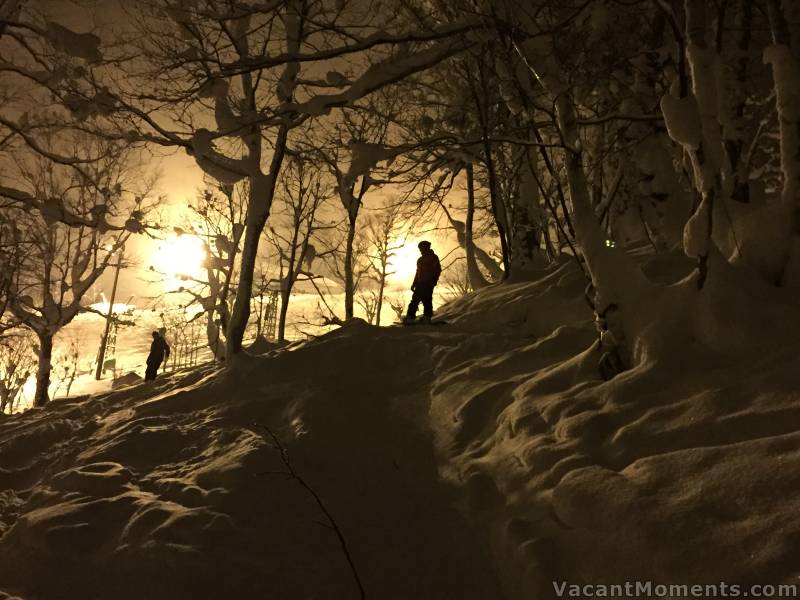 Lucky Phil goes night skiing