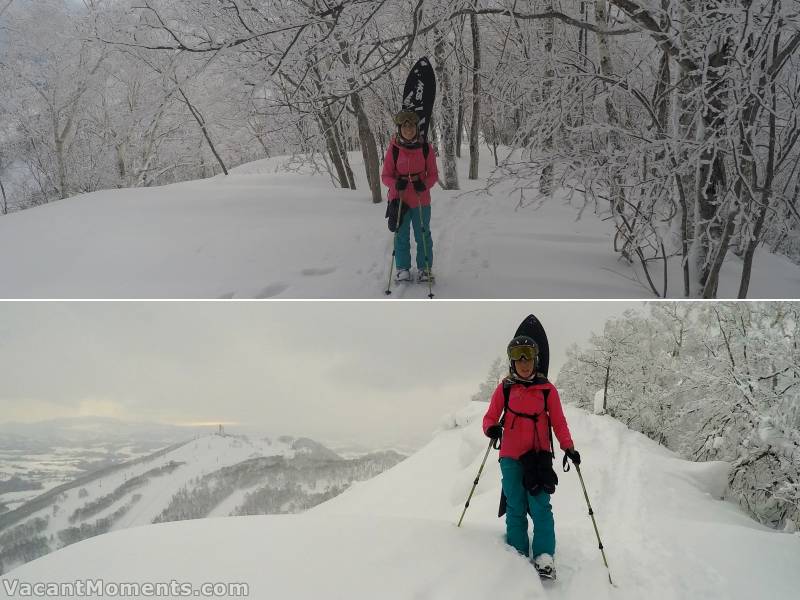 Andrea on the long climb into Rusutsu backcountry