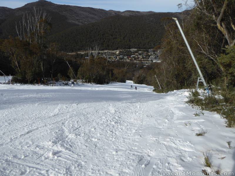 Looking down the steep section of High Noon