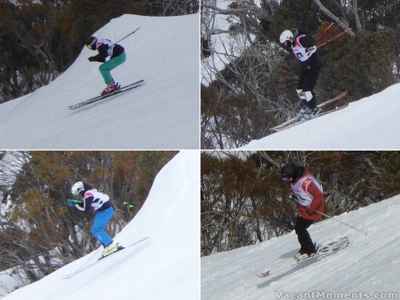 Top left to bottom right: Good poistion, the jury is still out, more air time and pre-jumping