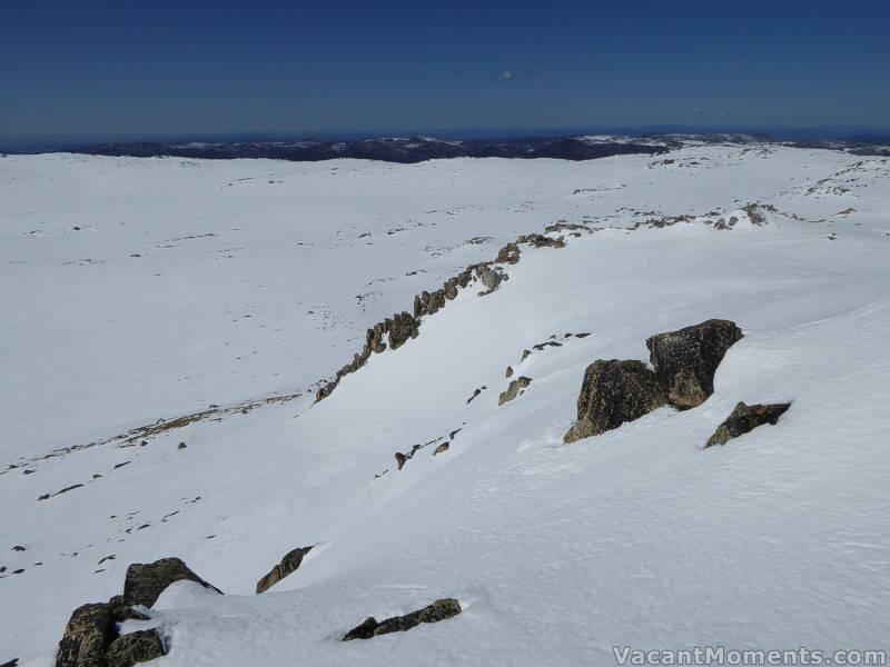 My second destination was to ski the north face of Etheridge<BR>Looking east across the north face