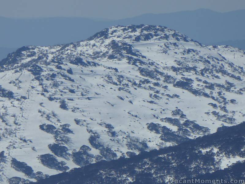 View from Etheridge of Guthega on the left and Blue Cow on the right