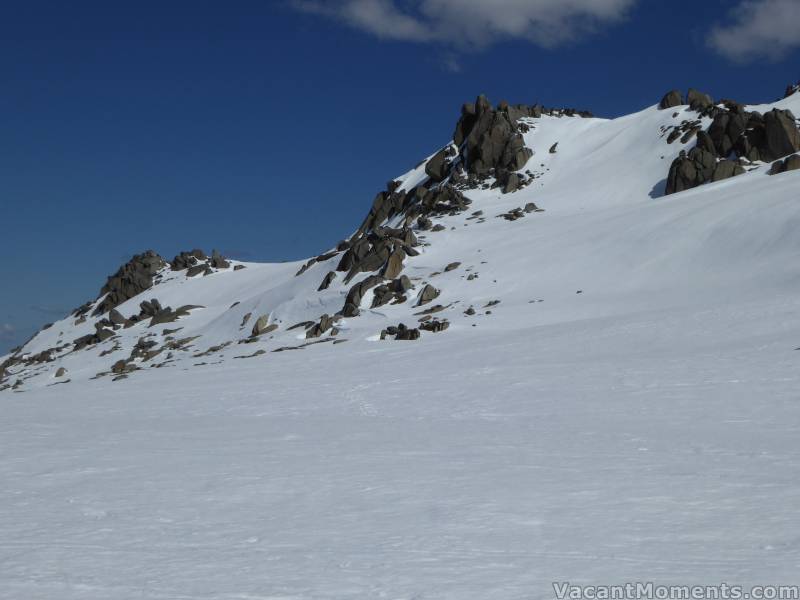 More North-facing slopes: The Back Door to Signature Hill on the left and the Back Door to Everest on the right