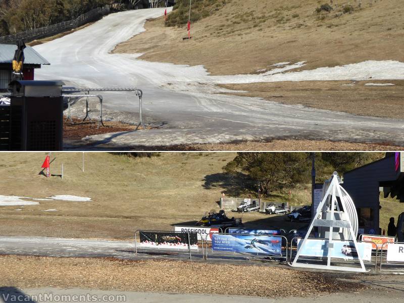 Ski-in Ski-out corner on the Supertrail<BR>and queuing for first chair yesterday morning