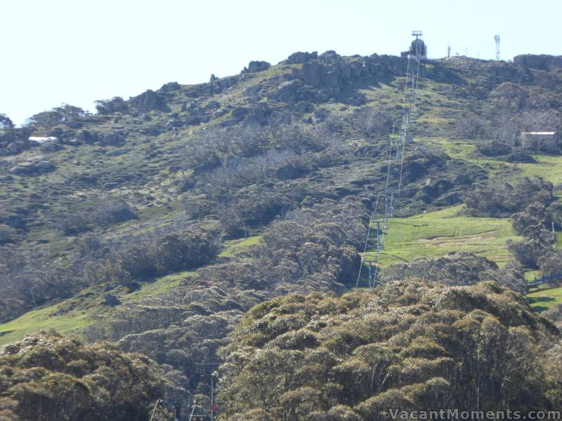 One small drift of snow remains on the Bluff (top left)