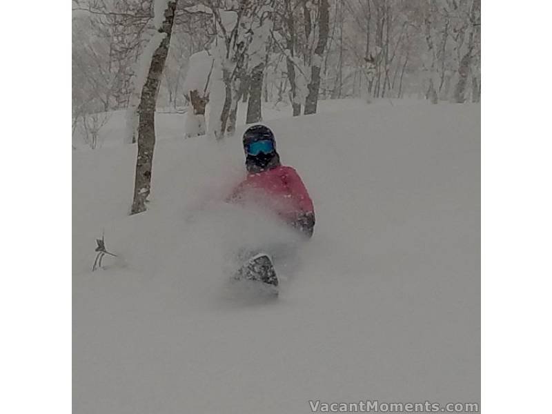 Andrea enjoying the deep freshies