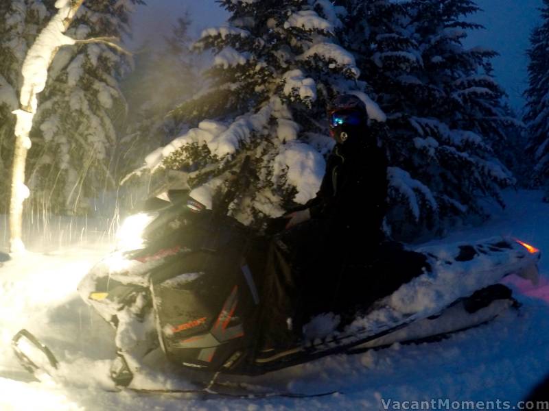 The sun sets early over Hokkaido at this time of year so night-riding requires good headlights