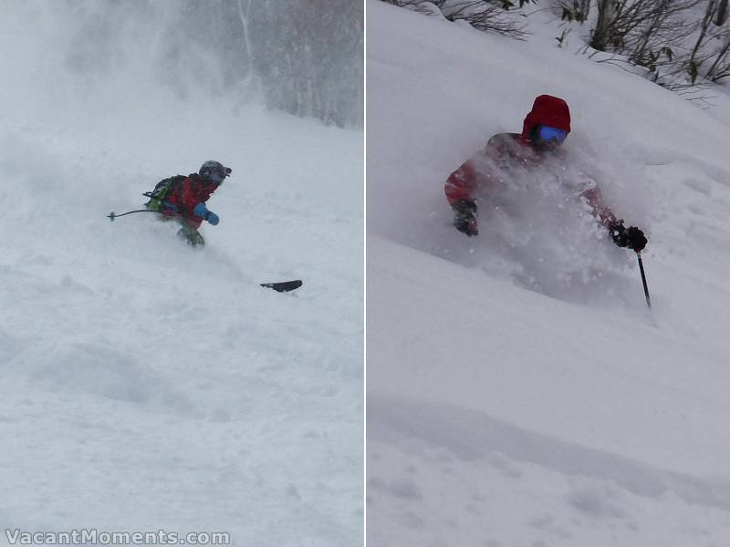 'Stop leaning back' & a Redbank member in Waterfall - photos courtesy of Rosco