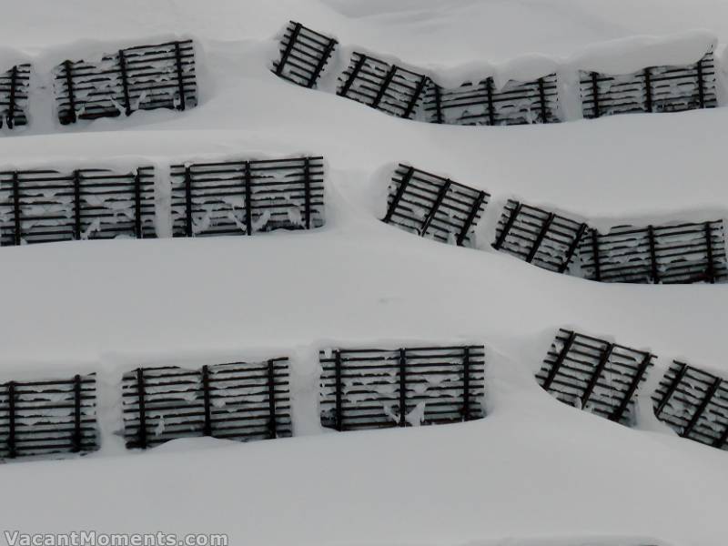 Avalanche fences or a terrain park for boarders