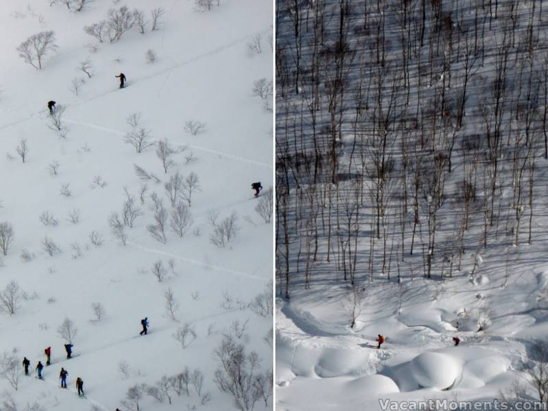 Zig Zag climbers in the back country<BR>And the bottom of Jacksons