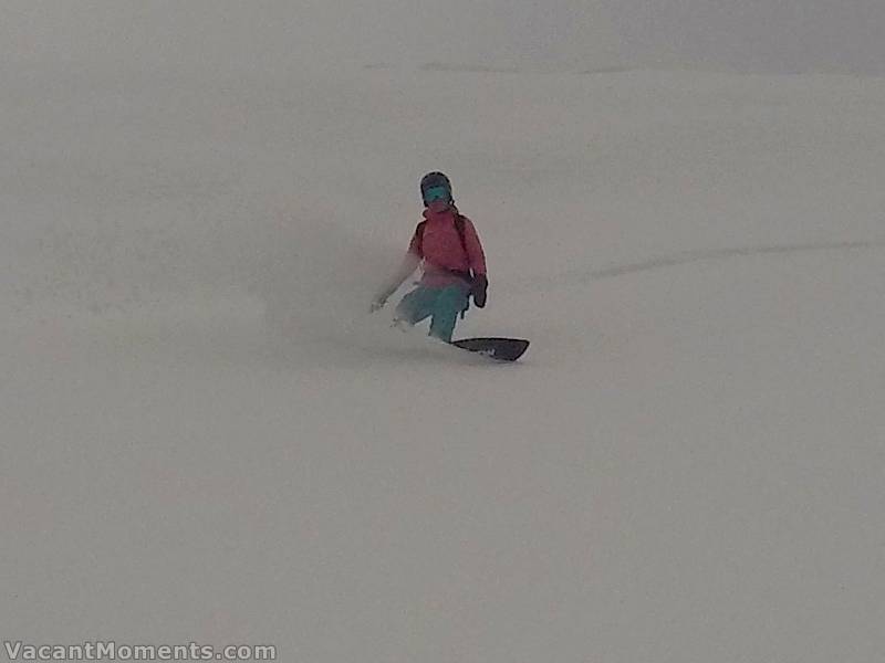 Andrea chilling out in the white room