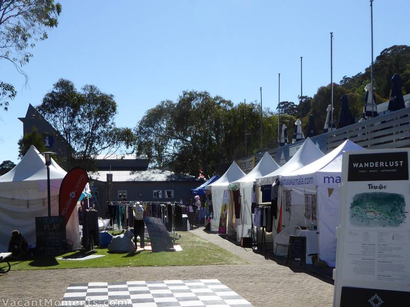 Stalls sprung up all over the village selling everything from food and clothes to the ever-present yoga mats