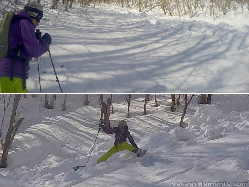 The trail created some difficult obstacles to off-piste skiing