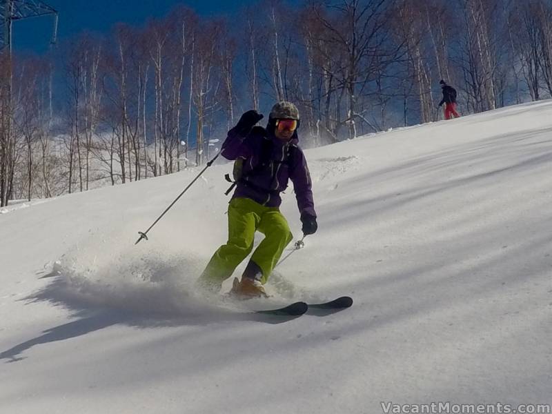 Meanwhile back in the resort with fresh snow and no crowds