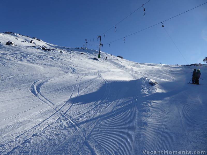 Looking back up to the top of Antons T-bar