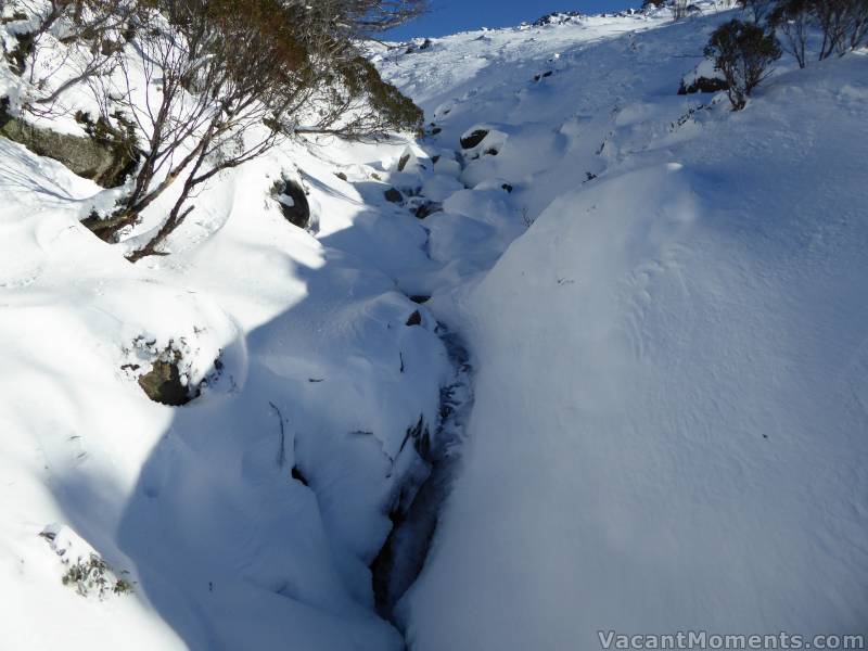 Merritts Creek - far from covered in snow