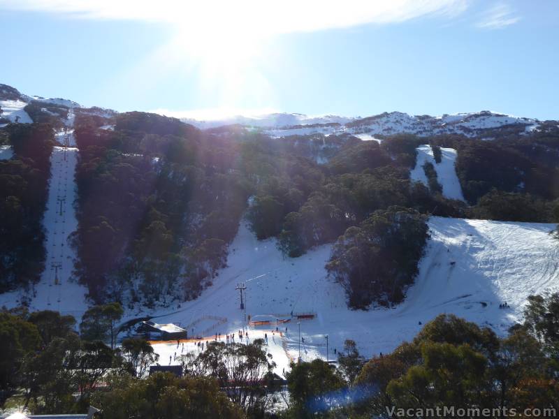 Snow play area, Snowgums chair and Sundance this afternoon