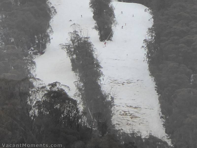 Close-up of High Noon - photo taken at 8:24am after early lift opening