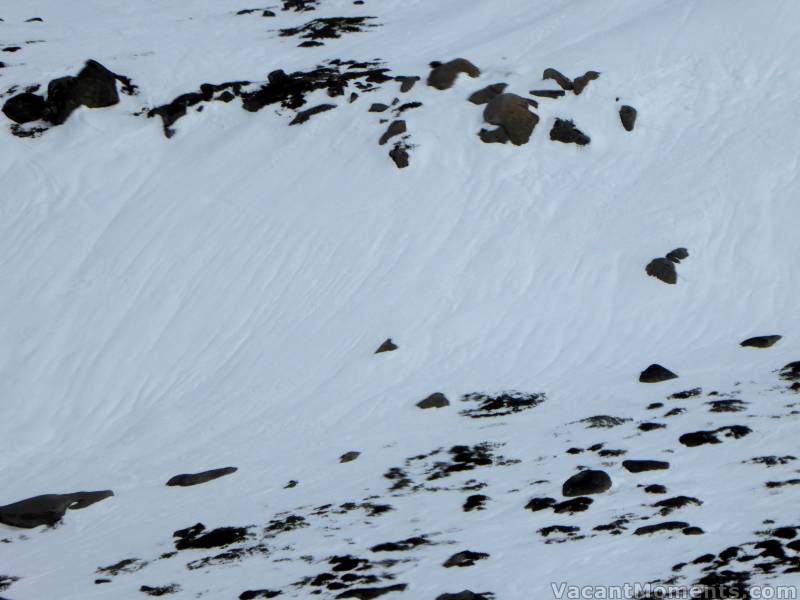 Friday: Rain channels on the Rim Run above the Basin