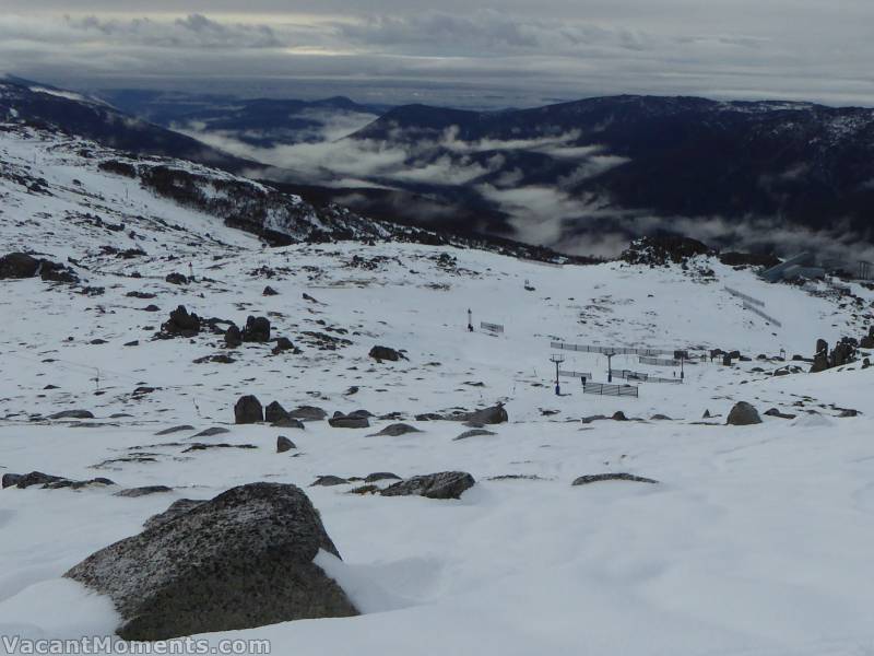 Friday: My first trip to the top of Karels T-bar (Sponars is still not open)