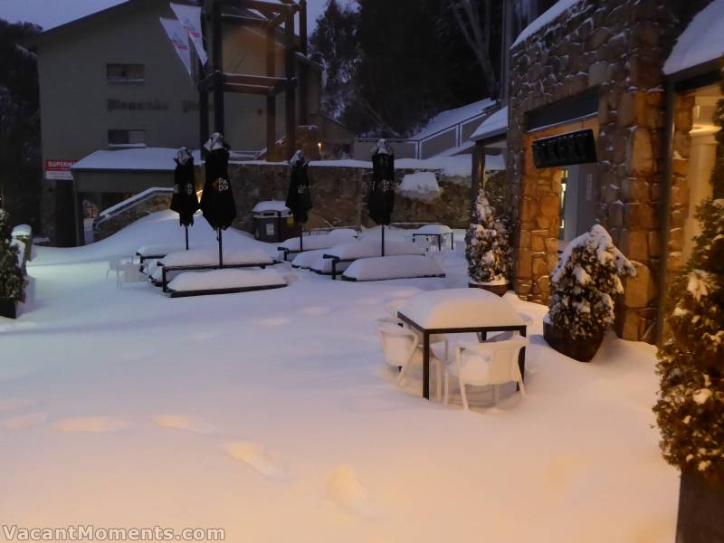 Outside the bakery this morning