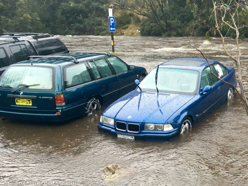 Chains weren't going to help here with Thredbo River in the background (photo courtesy of Peter)