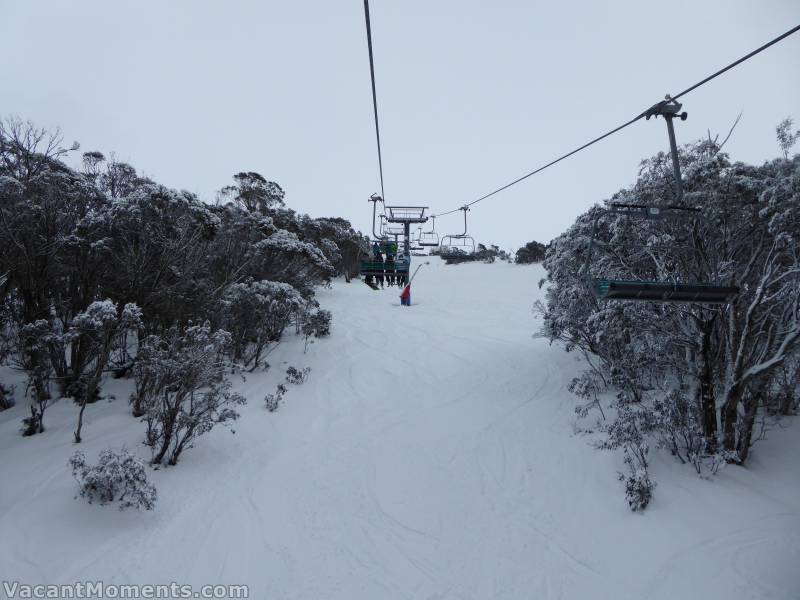 It was good to see the snow sitting on the trees above Mid Station