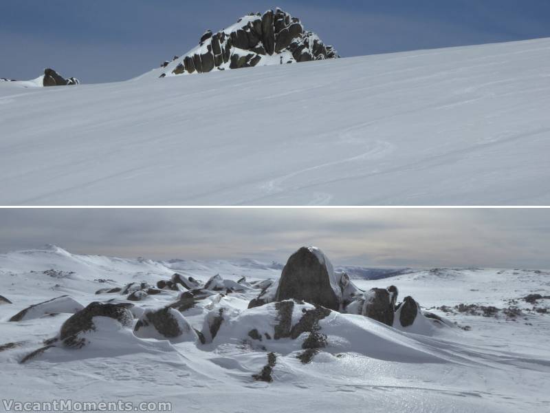 I found nicer snow below Pyramid<BR>and kept exploring