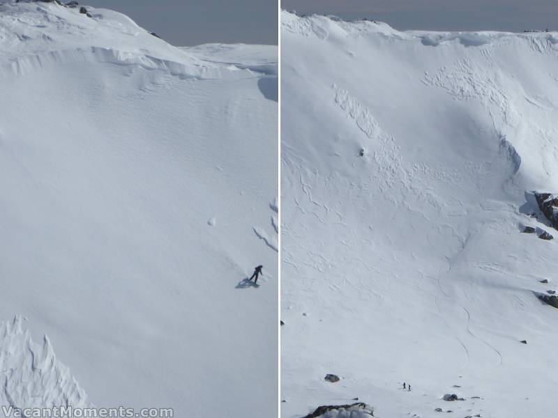 Two boarders hardly left a scratch on Cootapatamba Valley wall<BR>That's them standing at the bottom