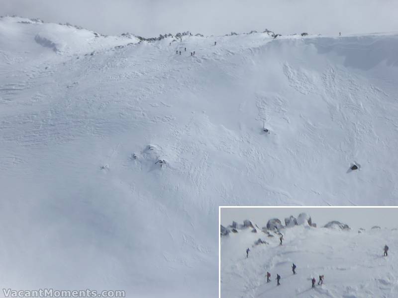 Meanwhile at the end of the South Ridge snow shoers met skiers<BR>yes, it was Saturday