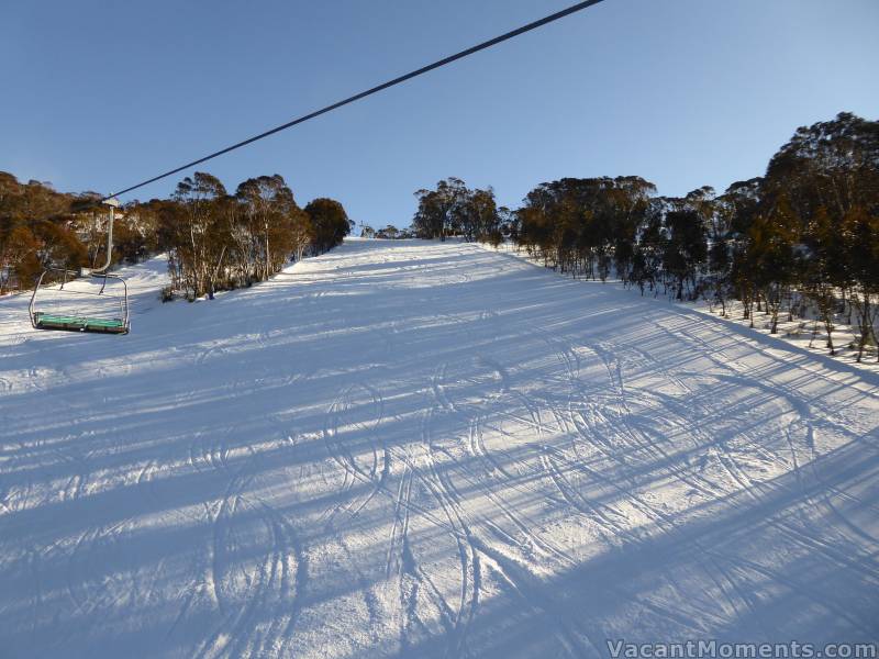 The last day of FIS races and they did a fine job on Supertrail before first chair had reached the top