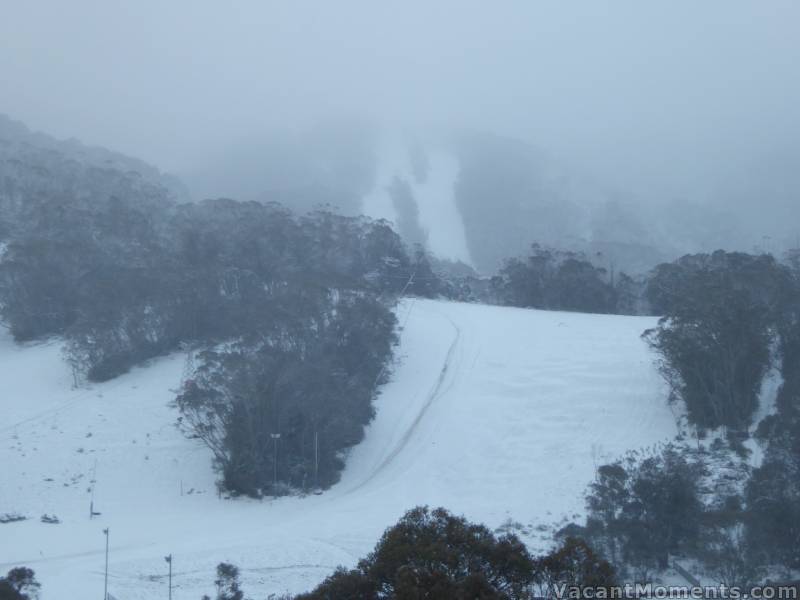 A fresh cover of white across the village and slopes this morning