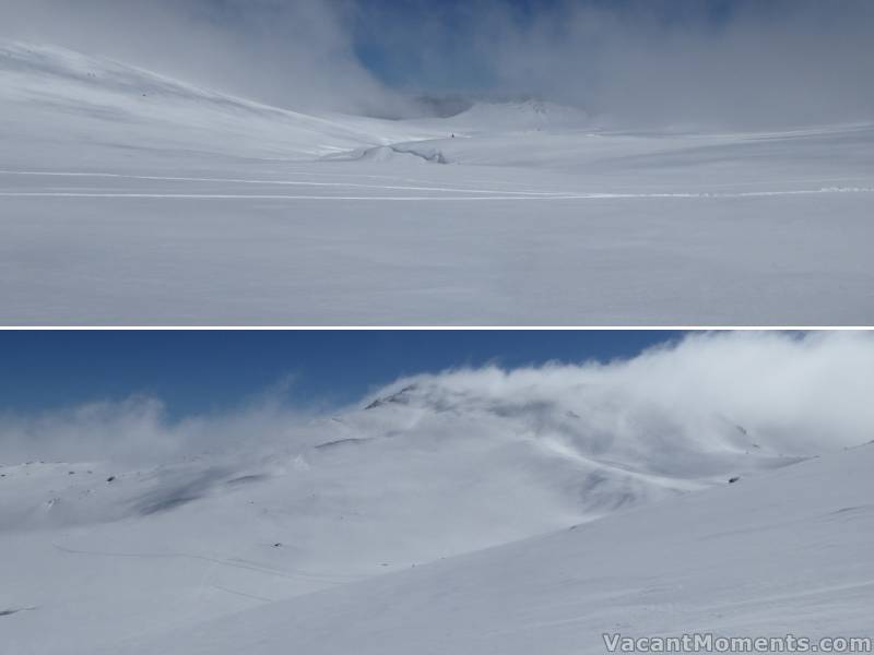 With cloud entering Cootapatamba Valley I made my exit<BR>The South Ridge was all but engulfed in cloud as I exited the valley